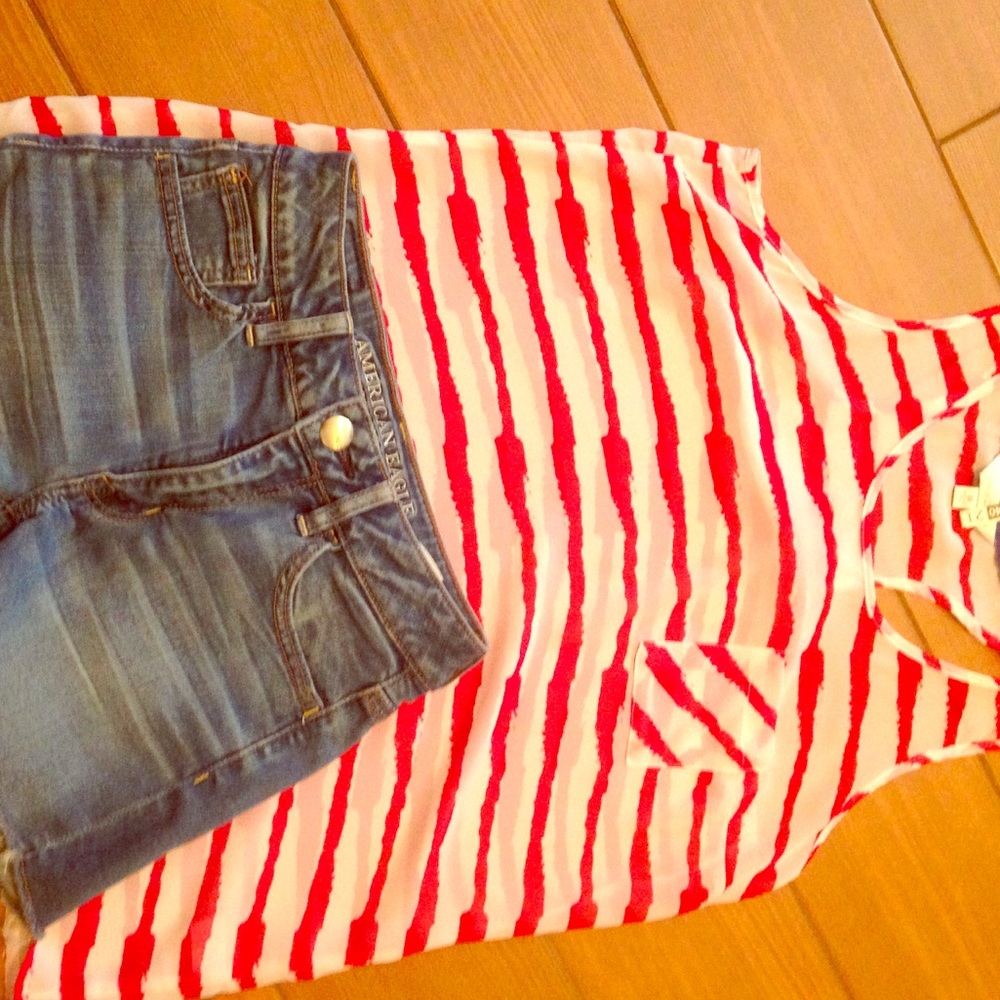 Red ❤️ White Tank by Charming Charlie - M